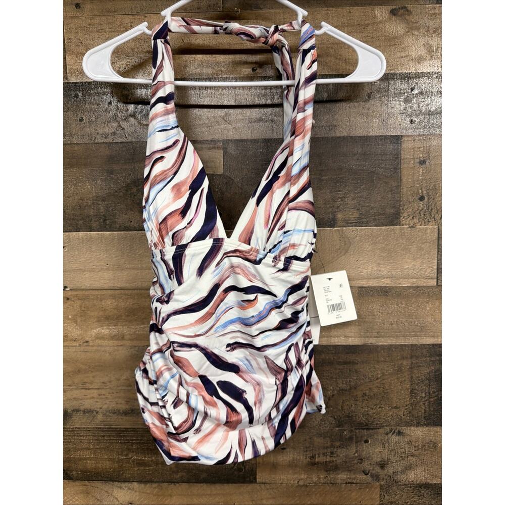 Gibson & Latimer Women's Size XS Floral Molded Halterkini Swim Top NWT SKU 063